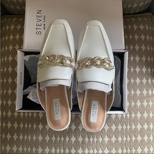 Steven New York Rhinestone-Embellished Mules